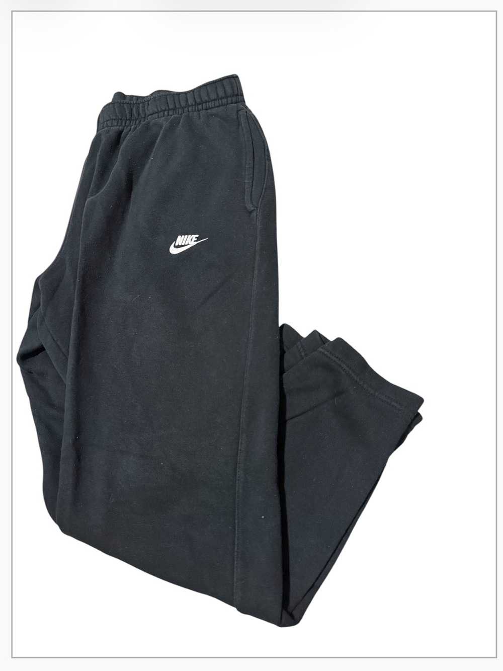 Nike Black Kids Fleece Joggers with White Logo